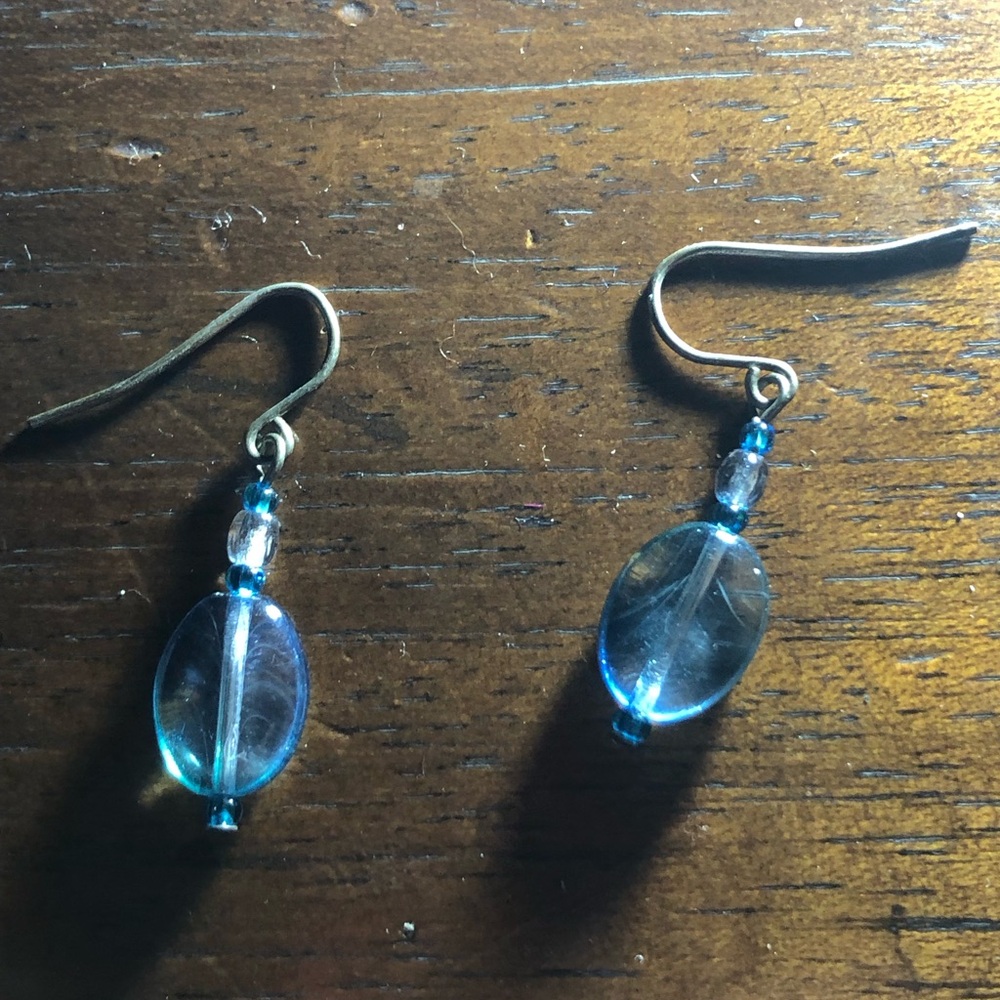 Pale Blue Rock Crystal Earrings- 917 $12 or 🎉
